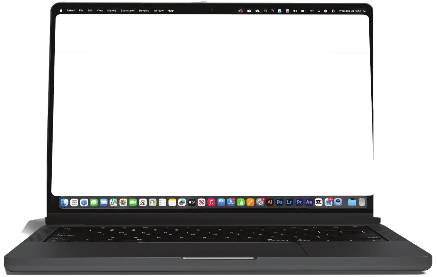 Website shown on a laptop