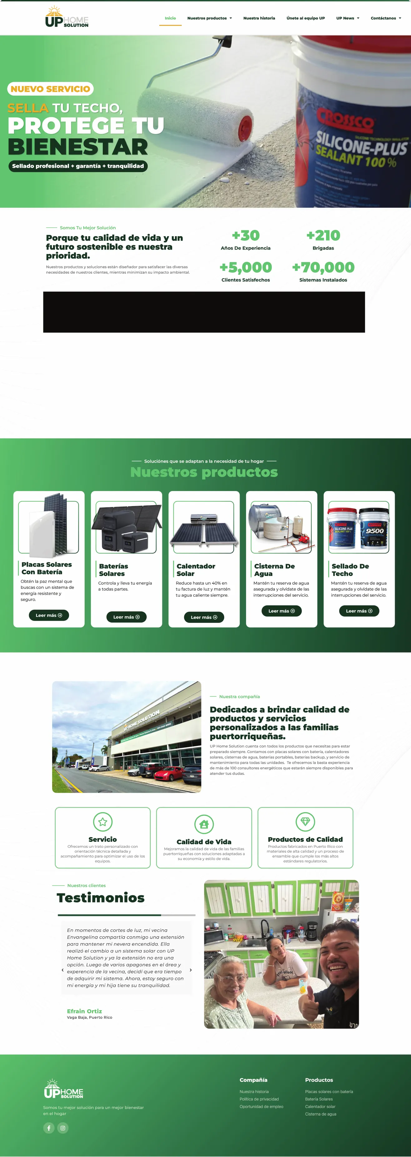 UP Home Solution website