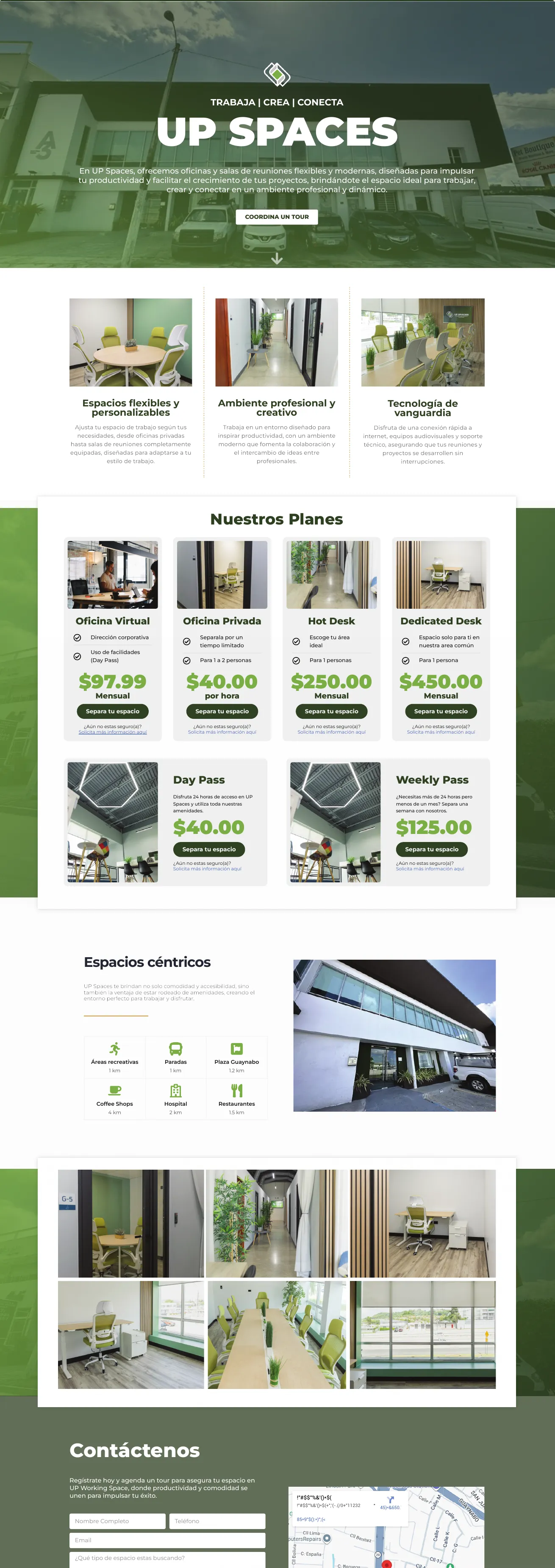 UP Spaces website